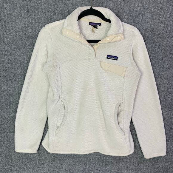 Patagonia‎ White Re Tool Snap T Fuzzy Fleece Jacket Size XS - Picture 1 of 10